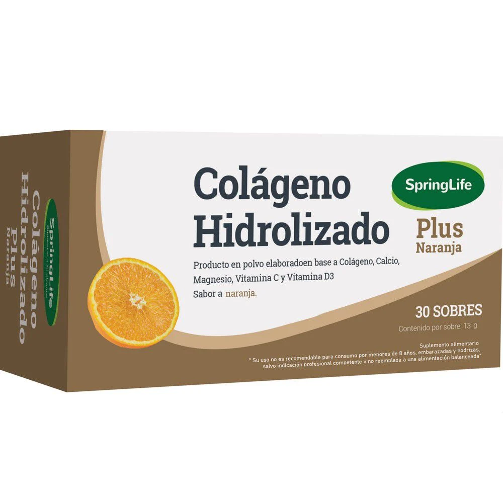 Colageno Hidrolizado Plus Naranja x 30 sobres SpringLife