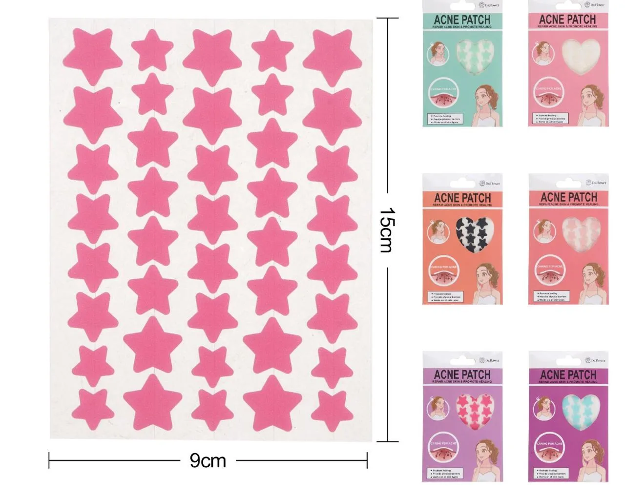 Acne patch estrellas colores